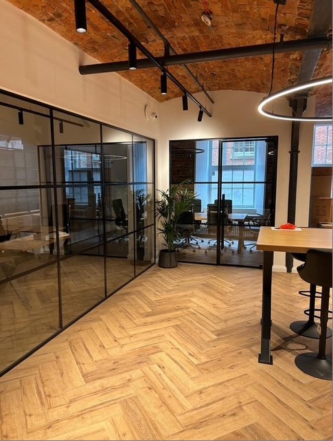 Modern office with glass walls